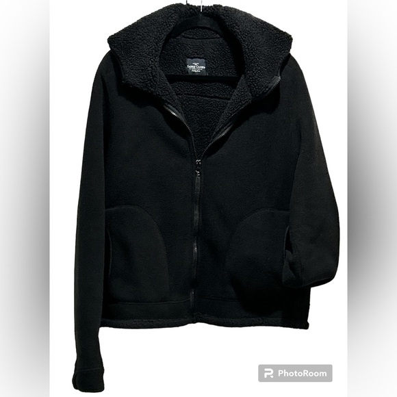 Faded Glory, size XL (16 to 18), black, long sleeve, zipup Sherpa hoodie/pockets - Picture 2 of 10